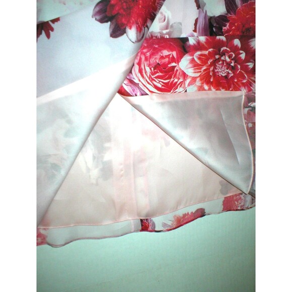 NWT New Designer Carolina Herrera $2490 Pink Silk Dress Flowers Red 12 Womens - Picture 8 of 12